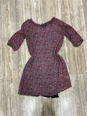 Vintage colorful floral old navy midi dress with slip size small
